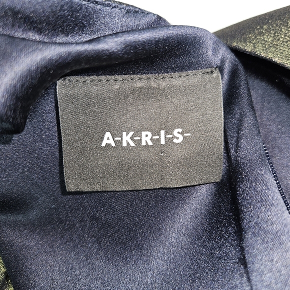 Akris Gold Metallic 100% Mulberry Silk Sheath Dress Sz 16 Evening Party Wedding - Picture 12 of 16